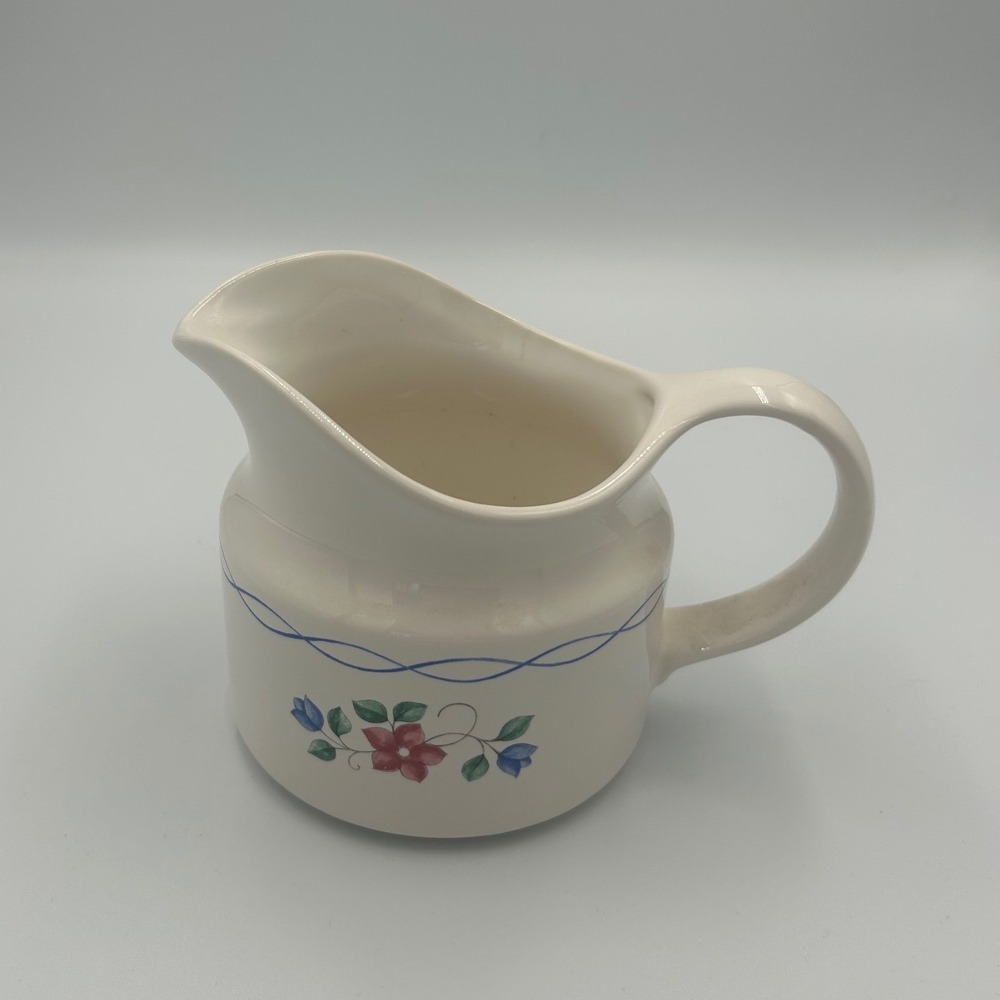 Pfaltzgraff Bonnie Brae Creamer Pitcher Floral Stoneware USA Made Vintage